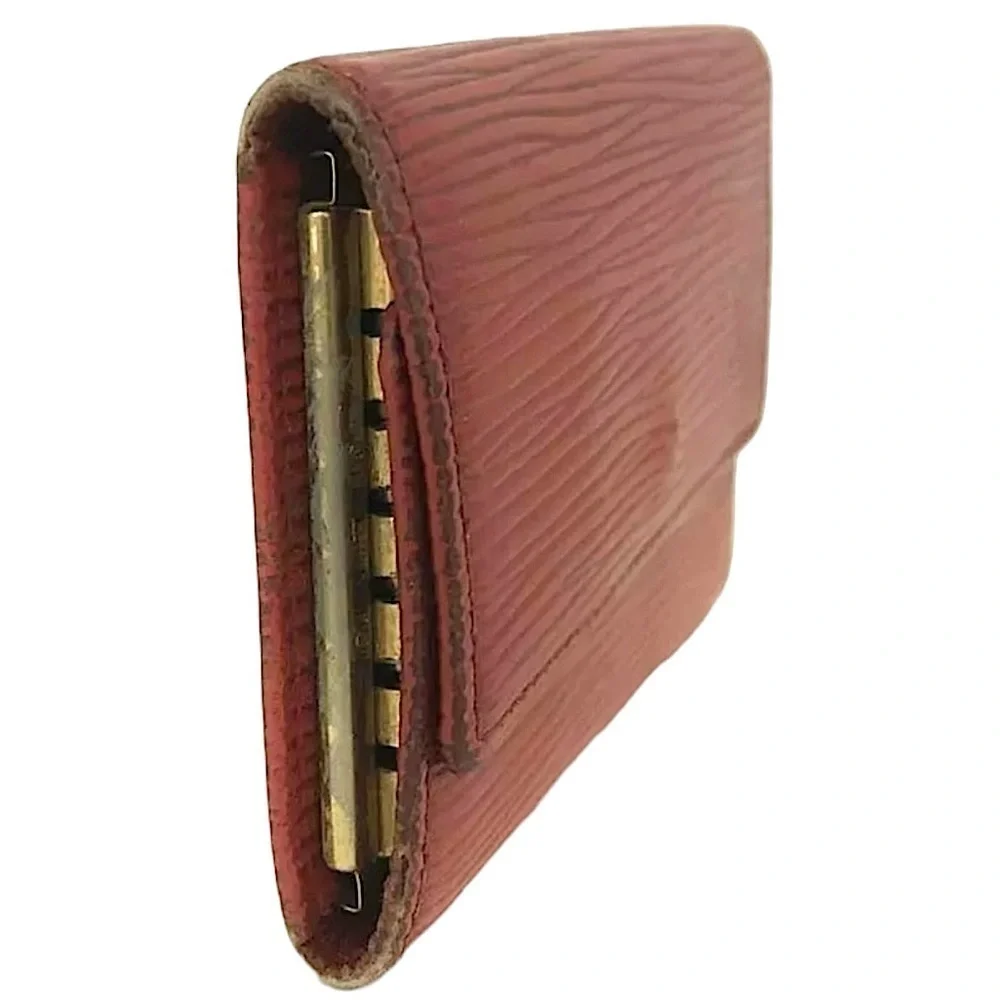 Red Epi Leather Key Wallet With Six Hooks